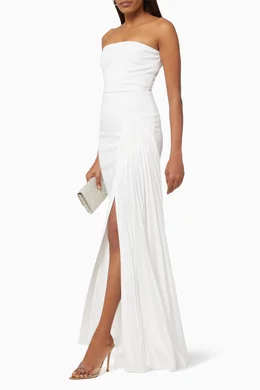 Buy Solace London White Dolly Maxi Dress in Crepe Knit & Satin For Women  Online | Ounass Oman