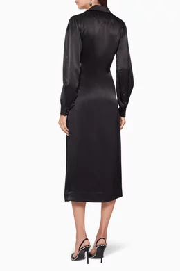 ganni heavy satin maxi dress GANNI Lace-trim maxi Dress