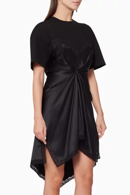 alexander wang t shirt slip dress Turnkey Solutions Alexander Wang Tank Dress ALEXANDER WANG CINCHED HYBRID T-SHIRT  SLIP DRESS $1,195