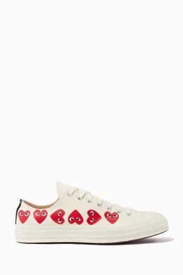 Buy Comme des Garcons PLAY Neutral x Converse Chuck 70 Low Top Sneakers in Canvas For Men Online Ounass Oman