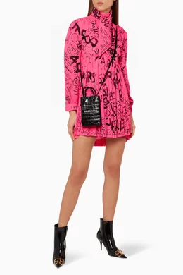 balenciaga pink graffiti dress Balenciaga Pink Graffiti Dress (women XS)