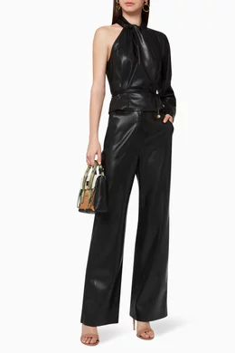 Buy NANUSHKA Black Elodia One Shoulder Halter Top For Women Online Ounass Oman