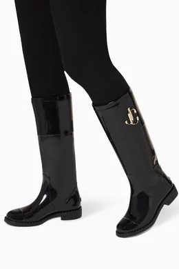 Buy Jimmy Choo Black Edith JC Waterproof Rain Boots in TPU For Women Online Ounass Oman