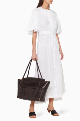 Buy Bottega Veneta Brown Arco 56 Leather Bag For Women Online Ounass Oman