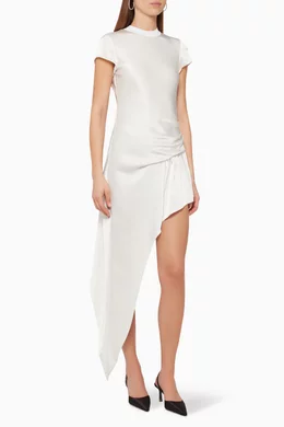 Buy Alexander Wang White Asymmetric Short-Sleeved Dress For Women Online |  Ounass Oman