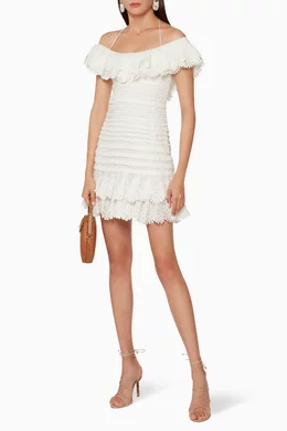 zimmermann super eight off shoulder mini dress Zimmermann - Super Eight Safari Mini Dress