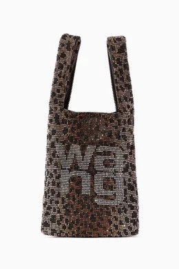 Buy Alexander Wang Brown Wangloc Rhinestone Mesh Mini Shopper Bag For Women Online Ounass Oman
