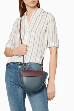 Buy Wandler Blue Mini Hortensia Leather Bag For Women Online Ounass Oman