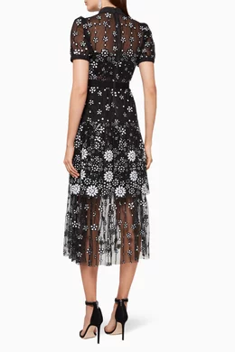 knee length dresses for ladies Ever-Pretty 3/4 Sleeve A-Line Sequin Round Neck Midi Dress for Summer Formal Wedding Guest Dress main image 1