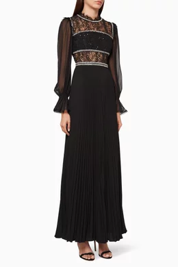 sachin and babi light blue dress Self-Portrait Black Crepe & Chiffon Tailored Midi Dress L Self-Portrait