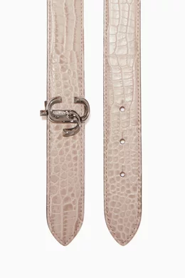 Buy Jimmy Choo Brown Felisa JC Crocodile-Embossed Leather  display picture 2