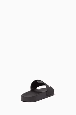 Buy Balenciaga Black Piscine 3D Logo Rubber Slide Sandals  display picture 2