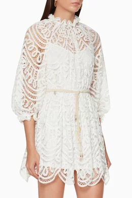 Buy Zimmermann Neutral Bonita Battenburg Short Dress For Women Online |  Ounass Oman