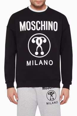 Buy Moschino Black Double Question Mark Sweatshirt For Men Online Ounass Oman