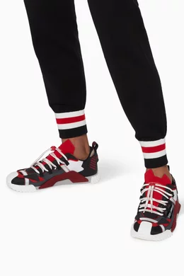 Buy Dolce Gabbana Multicolour NS1 Mesh Leather Sneakers For