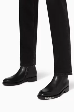 Buy Balenciaga Black Logo Sole Leather Chelsea Boots For Men Online Ounass Oman