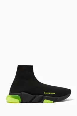 Buy Balenciaga Black Speed Clear Sole Sneakers in Technical Knit 