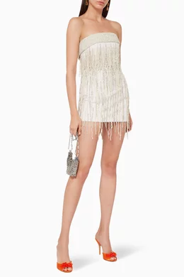 Buy The Attico White Beaded Mini Dress For Women Online | Ounass Oman