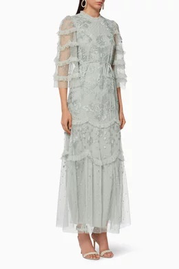 Buy Needle & Thread Green Patchwork Lace Gown For Women Online | Ounass Oman