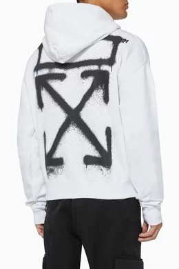 Off white hoodie spray paint best sale
