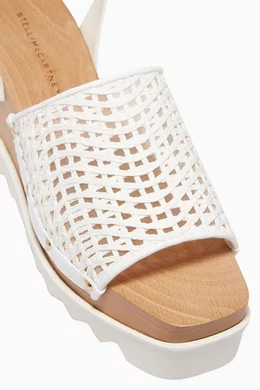 Buy Stella McCartney White Elyse Crochet Platform Creeper Sandals For Women Online Ounass Oman