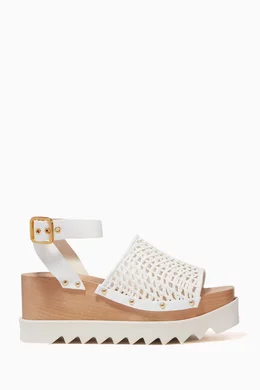 Buy Stella McCartney White Elyse Crochet Platform Creeper Sandals For Women Online Ounass Oman