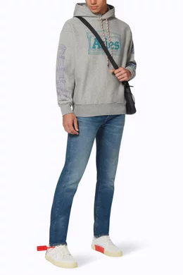 Buy Aries Grey Temple Print Cotton Hoodie For Men Online Ounass Oman