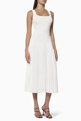 theory ribbed pleated dress Buy Theory Neutral Ribbed Pleated Midi Dress For Women Online