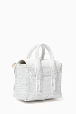 Buy 3.1 Phillip Lim White Nano Pashli Crocodile-Embossed Satchel