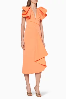 Buy Acler Orange Redwood Midi Dress For Women Online | Ounass Oman