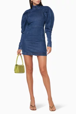Buy Rotate Birger Christensen Blue Kim Denim Dress For Women Online |  Ounass Oman