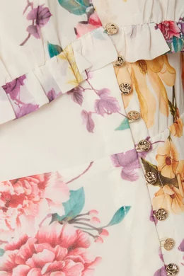 knee length dresses for ladies Blooming Keepsake Floral Midi Dress M / Wine main image 1