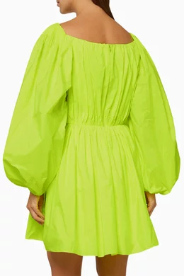 Buy Valentino Garavani Yellow Neon Pop Taffeta Short Dress For