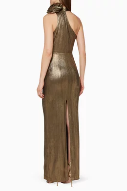 slim fit dress slacks Elle Zeitoune Tara Dress - Gold