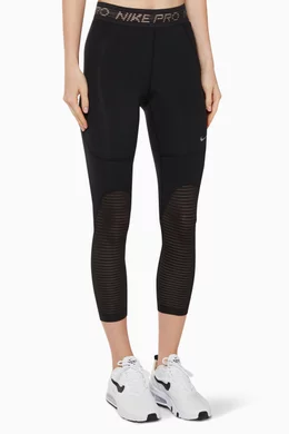 Buy Nike Black Nike Pro Cropped Mesh Tights For Women Online Ounass Oman