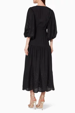 keepsake without me midi dress KEEPSAKE WITHOUT ME MIDI DRESS porcelain w navy - $1,250.00