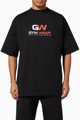 Buy Balenciaga Black Gym Wear Large Fit T-shirt in Vintage Jersey