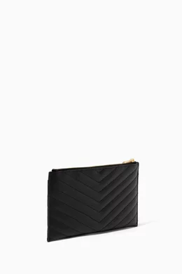 Ysl monogram bill pouch in grain de poudre embossed leather deals