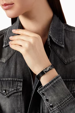 Buy SAINT LAURENT Black Opyum Bracelet in Smooth Leather For Women Online Ounass Oman