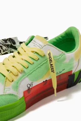 Buy Off-White Green Tie-Dye Vulcanized Sneakers in Canvas 