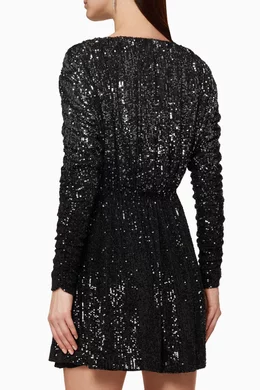 Buy SAINT LAURENT Multicolour Gathered Mini Dress in Jersey with Dgrad  Sequins For Women Online | Ounass Oman