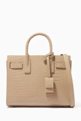 Buy SAINT LAURENT Neutral Nano Sac de Jour in Crocodile Embossed Leather For Women Online Ounass Oman