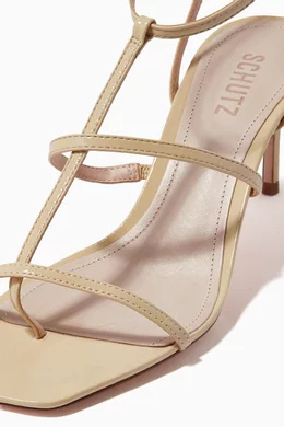 Buy Schutz Neutral Ameena Sandals in Leather For Women Online Ounass Oman