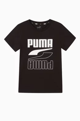 Buy Puma Black Rebel Bold Jersey T Shirt For Boys Online Ounass Oman