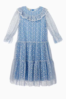 chinese dress ladies Gucci Floral Lace Midi Dress With Gold Belt  Runway Door