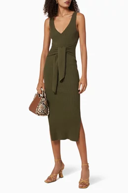 strapless open back dress Teal Ribbed Sleeveless Plus Size Dress w/Pockets & Drawstring Tie Wais –  ocsocialbutterfly.com main image 1