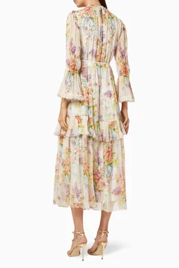 Buy Needle & Thread Pink Floral Diamond Chiffon Gown For Women Online |  Ounass Oman