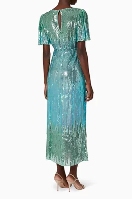 venus green sequin dress RIXO's founders are endlessly inspired by vintage clothes, so it's no  wonder this 'Venus' dress looks like something you'd have worn to Studio 54  in the '70s. https://bit.ly/2ZtKZvd | NET-A-PORTER