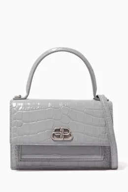 Buy Balenciaga Grey Sharp XS Satchel Shoulder Bag in Shiny Crocodile Embossed Calfskin For Women Online Ounass Oman
