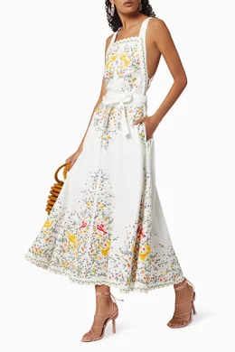 Buy Zimmermann Neutral Carnaby Embroidered Bird Dress For Women Online |  Ounass Oman